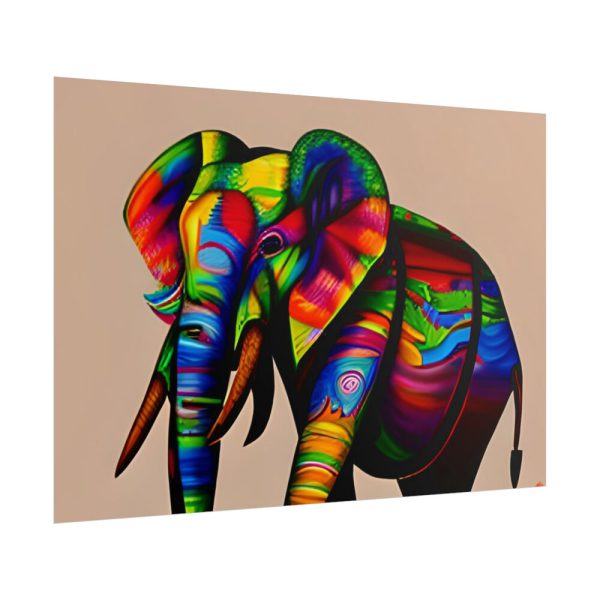 Rainbow Colored Elephant II Poster