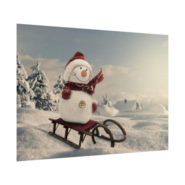 101875-652.jpg Snowman On Sledge Poster
