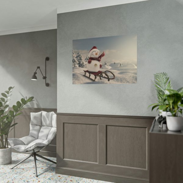 101875-654.jpg Snowman On Sledge Poster