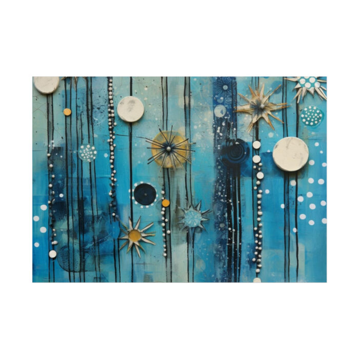 Geometric Abstract Blue Painting Poster - Image 11