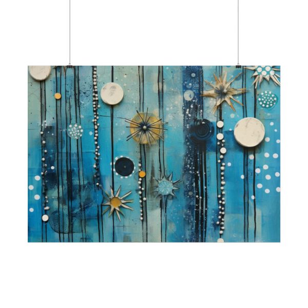 101875-681.jpg Geometric Abstract Blue Painting Poster