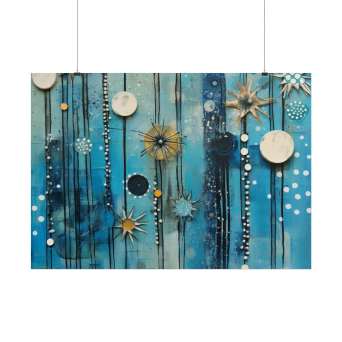 Geometric Abstract Blue Painting Poster - Image 12