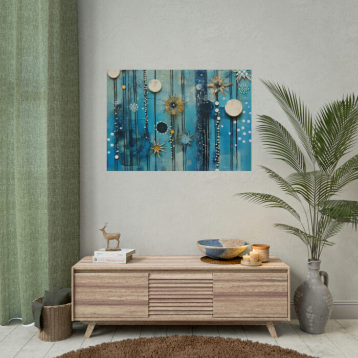 Geometric Abstract Blue Painting Poster - Image 14