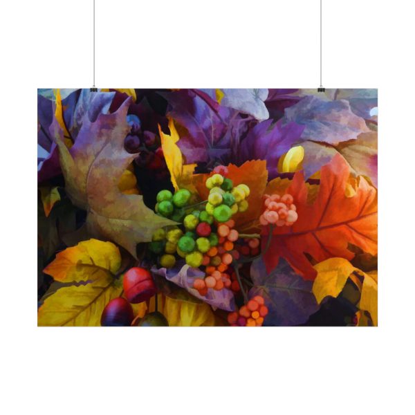 101875-696.jpg Autumn Leaves, Berries, Acorns Poster