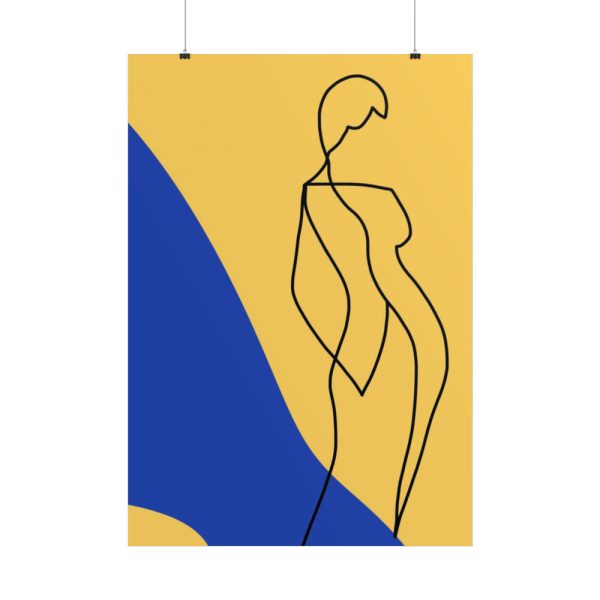 101894-181.jpg Line Art Drawing of a Woman Standing Poster