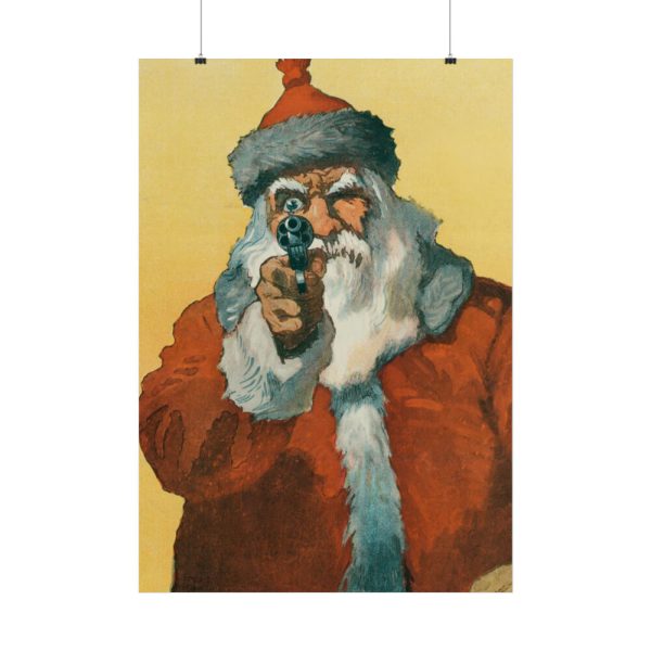101894-21.jpg Santa Claus Pointing a Handgun Poster