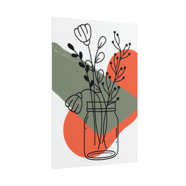 101894-217.jpg Abstract Mason Jar Flower Line Art Poster
