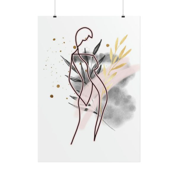 101894-221.jpg Plant Composition and a Pink and Black Line Art Poster