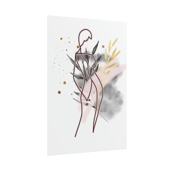 101894-222.jpg Plant Composition and a Pink and Black Line Art Poster