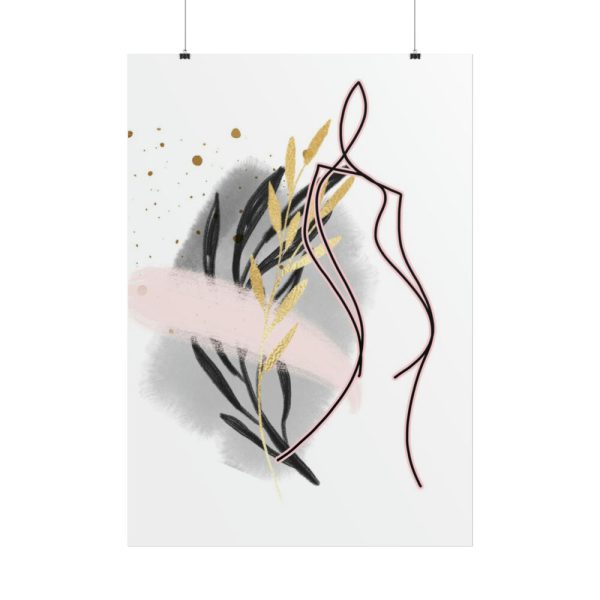 101894-226.jpg Pink and Black Line Art Overlay of a Woman Poster