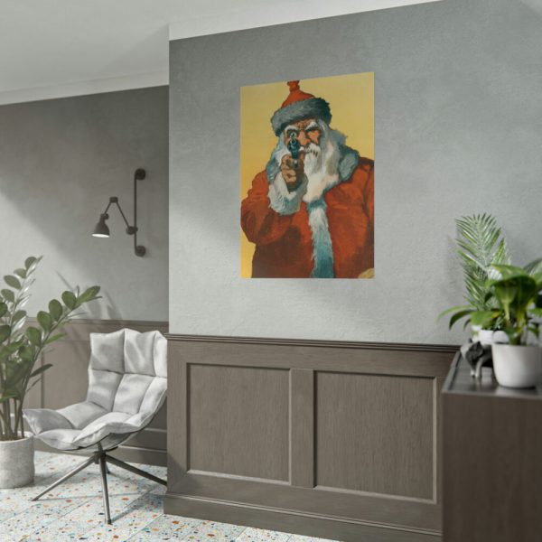 101894-24.jpg Santa Claus Pointing a Handgun Poster