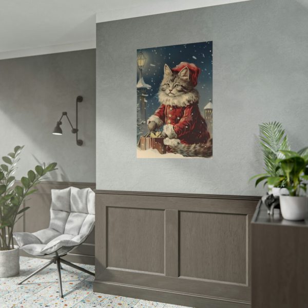 101894-244.jpg Winter Christmas Cat Poster