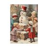 101894-260.jpg Children Building a Snowman in Their Front Yard Poster