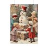 101894-261.jpg Children Building a Snowman in Their Front Yard Poster