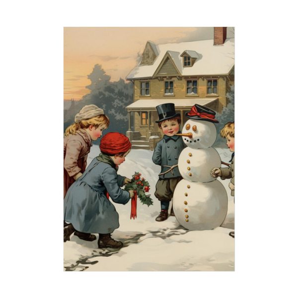 101894-265.jpg LIittle Children With Snowman Poster