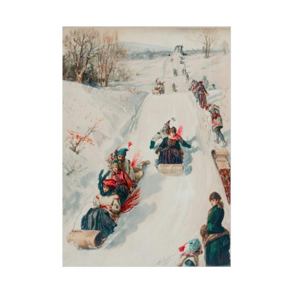 101894-50.jpg Tobogganing by L. Prang & Co Poster