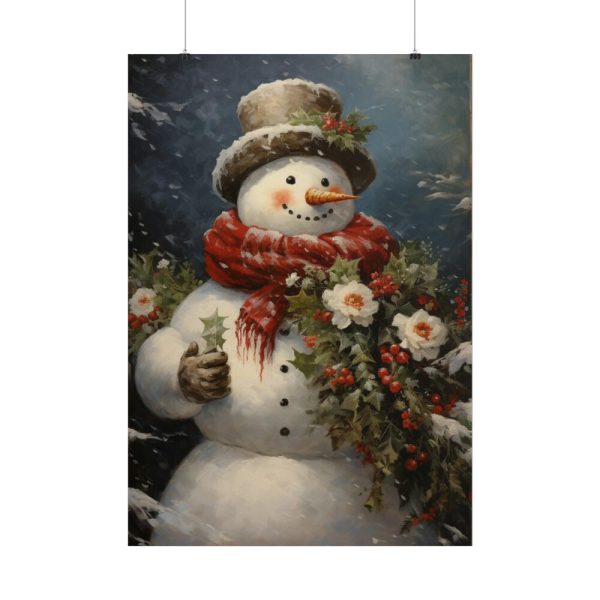 101894-66.jpg Snowman with Flowers Poster