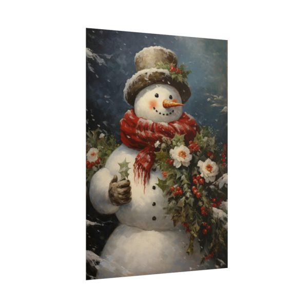 101894-67.jpg Snowman with Flowers Poster