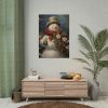 101894-68.jpg Snowman with Flowers Poster