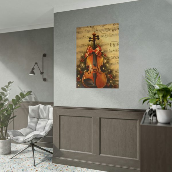 101894-79.jpg Vintage Christmas Cello Music Poster
