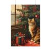 101894-91.jpg Cat By Christmas Tree Poster