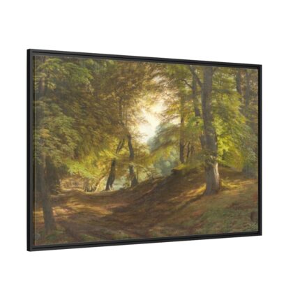 The Interior of a Forest by Godtfred Rump Framed Canvas