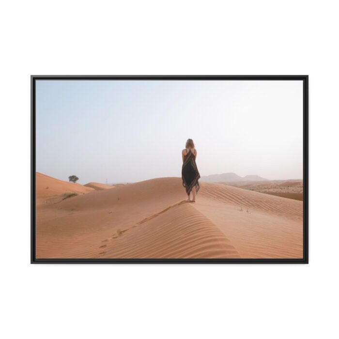 Woman Walking on Sandy Deserts Framed Canvas - Image 2