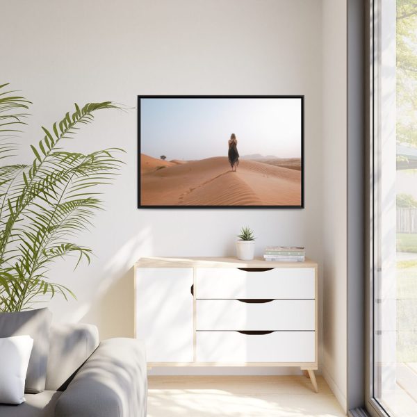 88289-103.jpg Woman Walking on Sandy Deserts Framed Canvas