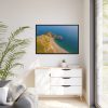 88289-108.jpg Green Fields on the Ocean sand Shoreline at Durdle Door Framed Canvas