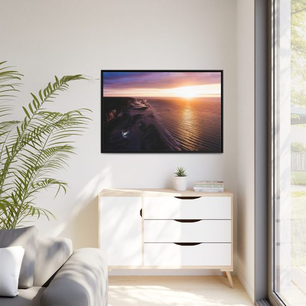 88289-113.jpg Sunset Over an Ocean Cliff Framed Canvas