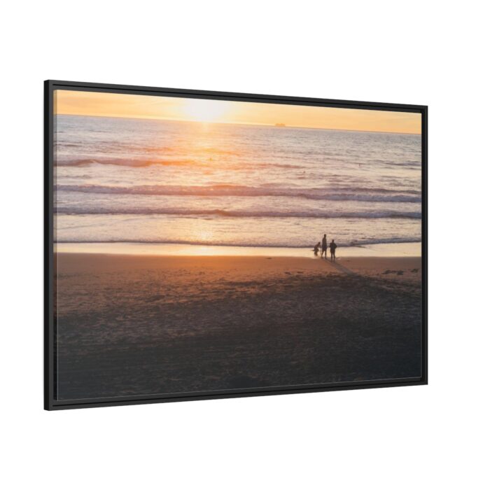 Family by the Waves Framed Canvas - Image 1