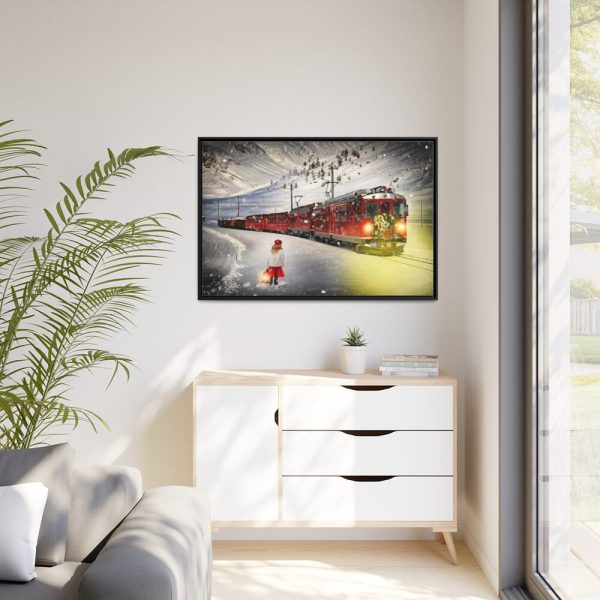 Polar Express Train Framed Canvas