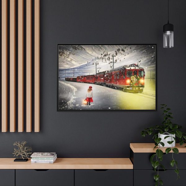 Polar Express Train Framed Canvas