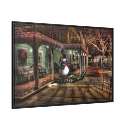 Winter Town Urban Christmas Decoration Framed Canvas