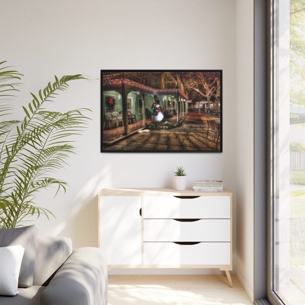 88289-153.jpg Winter Town Urban Christmas Decoration Framed Canvas