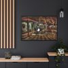 88289-154.jpg Winter Town Urban Christmas Decoration Framed Canvas