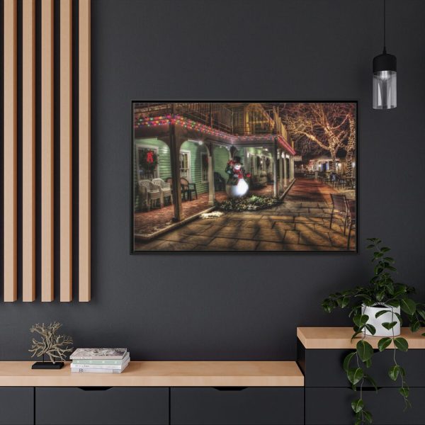 88289-154.jpg Winter Town Urban Christmas Decoration Framed Canvas