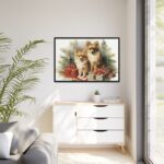 Pomeranian Dog At Christmas Framed Canvas - Image 4