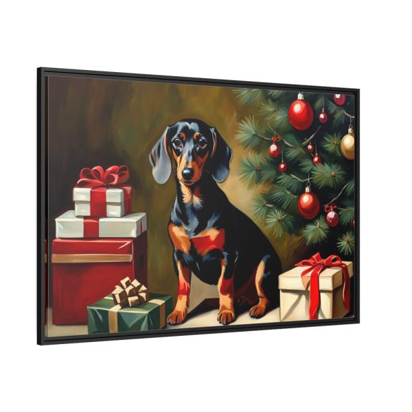 88289-190.jpg Dachshund Vintage Christmas Framed Canvas