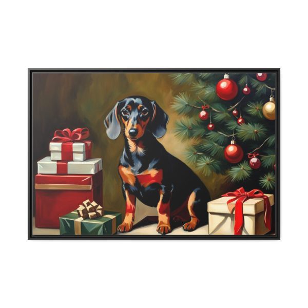 88289-191.jpg Dachshund Vintage Christmas Framed Canvas