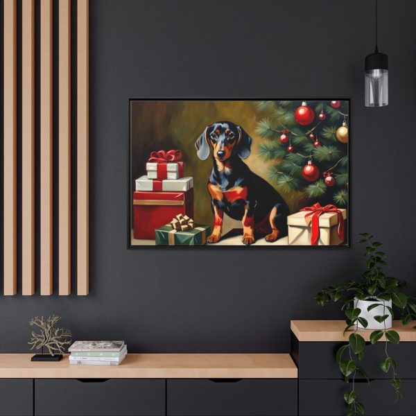 88289-194.jpg Dachshund Vintage Christmas Framed Canvas