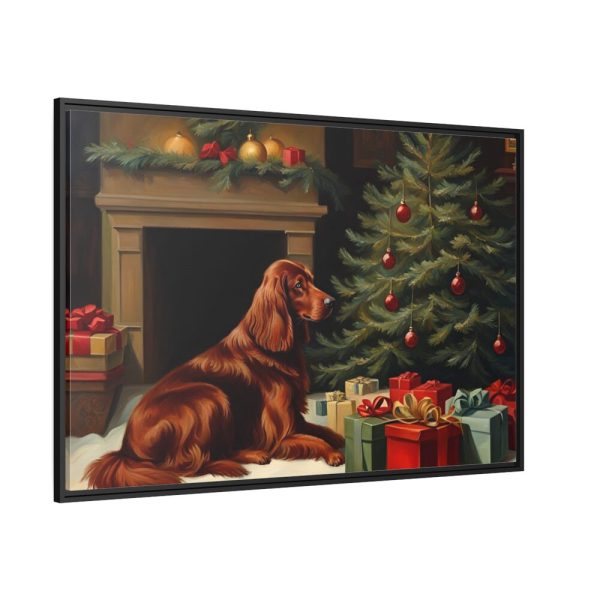 88289-195.jpg Irish Setter Vintage Christmas Framed Canvas