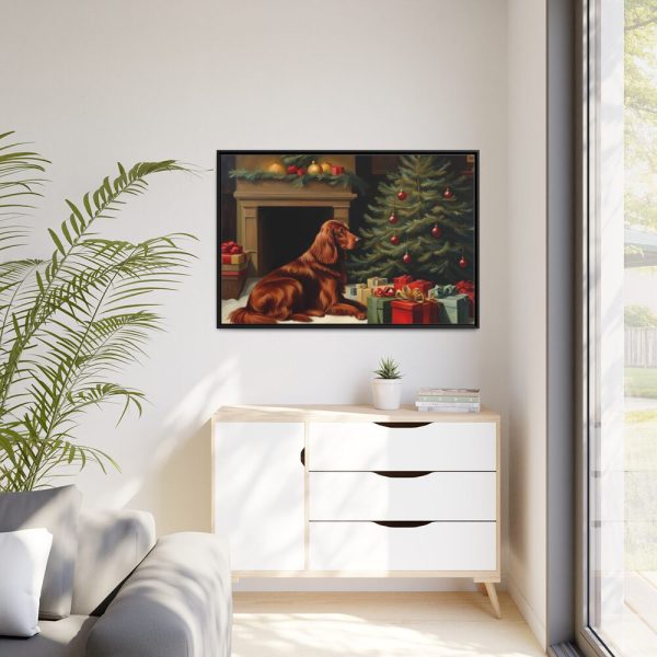 88289-198.jpg Irish Setter Vintage Christmas Framed Canvas