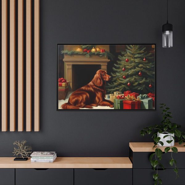 88289-199.jpg Irish Setter Vintage Christmas Framed Canvas