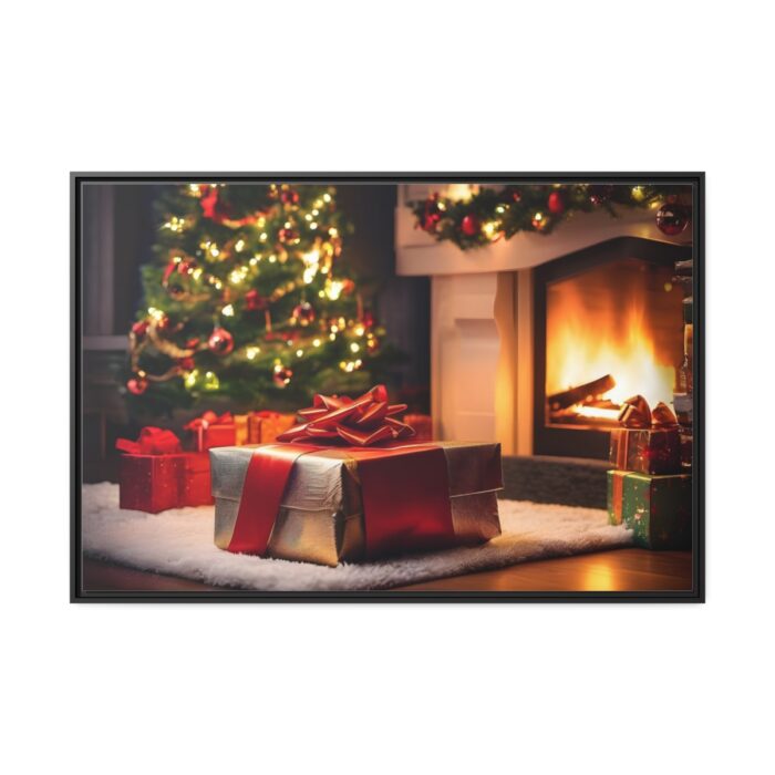 Christmas Gifts, Tree and Fireplace Framed Canvas - Image 2