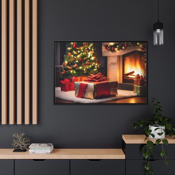 88289-214.jpg Christmas Gifts, Tree and Fireplace Framed Canvas