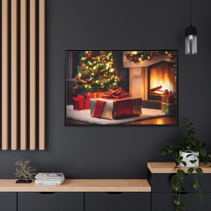 Christmas Gifts, Tree and Fireplace Framed Canvas - Image 5