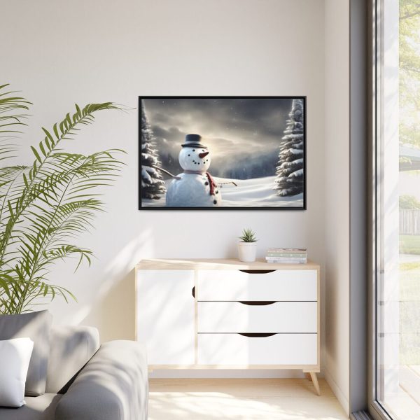 88289-228.jpg Christmas Landscape Snowman Framed Canvas