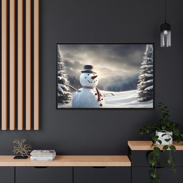 88289-229.jpg Christmas Landscape Snowman Framed Canvas