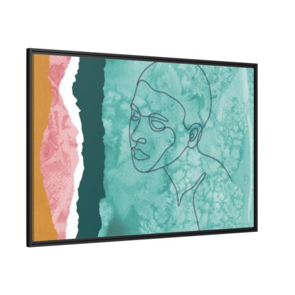 Abstract Black Woman Face Framed Canvas